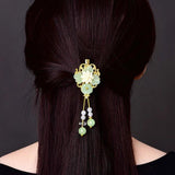 Glass Glazed Flower Hair Claws Ethnic Hairpins Clips Gift for Women
