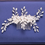 Rhinestone Pearl Hair Comb Bridal Wedding Headband