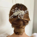 Rhinestone Pearl Hair Comb Bridal Wedding Headband