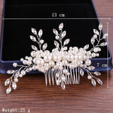 Rhinestone Pearl Hair Comb Bridal Wedding Headband
