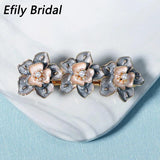 Efily Flower Pearl Hair Clip Barrettes Vintage Jewelry Head Accessories