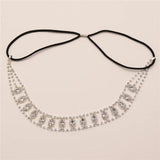 Bohemian Rhinestone Bridal Hair Chain Headpiece for Women Wedding Headband
