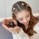 Small Flower Hair Claw Clips Mini Rhinestone Crabs For Hair