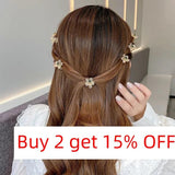 Small Flower Hair Claw Clips Mini Rhinestone Crabs For Hair