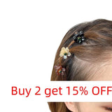 Small Flower Hair Claw Clips Mini Rhinestone Crabs For Hair