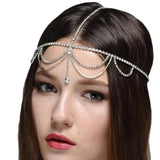 Rhinestone Hair Chain Joker Drops Headband Headdress