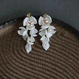 Bridal Ceramic Flower Hairpin Beaded Tiara