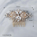 Rhinestone Hair Comb 8-tooth Hair Side Comb for Bride
