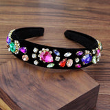 Colorful Crystal Leaf Hairband for Women