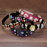 Colorful Crystal Leaf Hairband for Women
