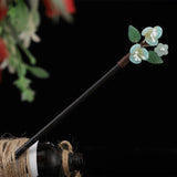 Muylinda Jade Flower Wood Hair Sticks for Women