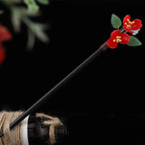 Muylinda Jade Flower Wood Hair Sticks for Women