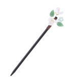 Muylinda Jade Flower Wood Hair Sticks for Women