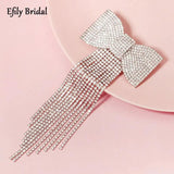 Crystal Hair Clip Bow Wedding Hair Accessories Silver