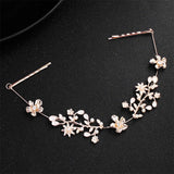 Rose Flower Crystal Headband Wedding Hair Ornaments