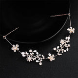 Rose Flower Crystal Headband Wedding Hair Ornaments