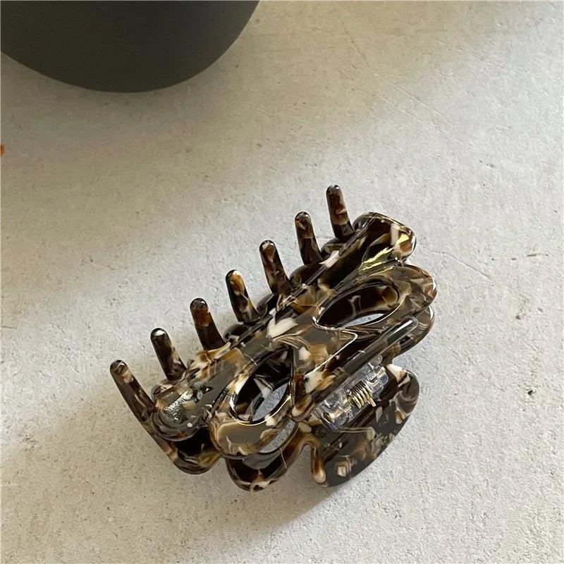 Acetate Light Shark Clip Retro Hollow Bowknot Small Shark Clip
