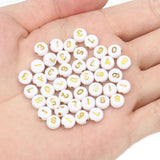200pcs Mixed Acrylic Letter Beads Round Flat Number for DIY Jewelry Making