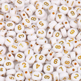 200pcs Mixed Acrylic Letter Beads Round Flat Number for DIY Jewelry Making