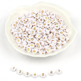 200pcs Mixed Acrylic Letter Beads Round Flat Number for DIY Jewelry Making