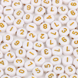 200pcs Mixed Acrylic Letter Beads Round Flat Number for DIY Jewelry Making