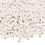 200pcs Mixed Acrylic Letter Beads Round Flat Number for DIY Jewelry Making