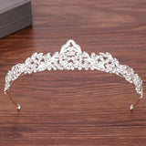 Small Silver Rhinestone Headband Tiara for Girls