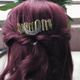 Silvery Moon Wire Wrapped Raw Quartz Point Hair Combs