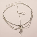 Indian Tassel Forehead Head Chain Rhinestone Bridal Headpiece