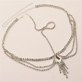 Indian Tassel Forehead Head Chain Rhinestone Bridal Headpiece