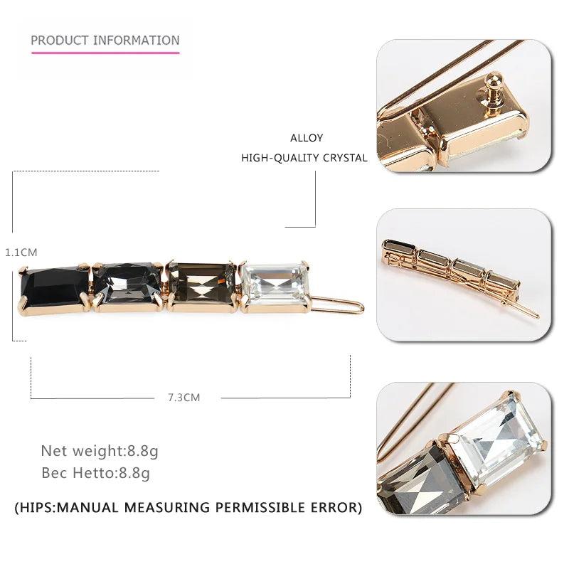Crystal Hair Clips Alloy Hair Clip for Women Rhinestone Hair Pins