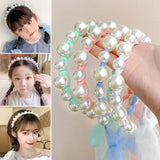 Pearl Headband Streamer Hair Accessories Hairpin Children Princess Female