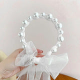 Pearl Headband Streamer Hair Accessories Hairpin Children Princess Female