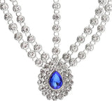 Ethnic Water Drop Hair Chain Prom Party Zircon Eyebrow Jewelry