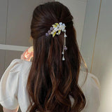 Pearl Tassel Spring Hair Clip Chinese Style Lily of the Valley Hair Jewelry