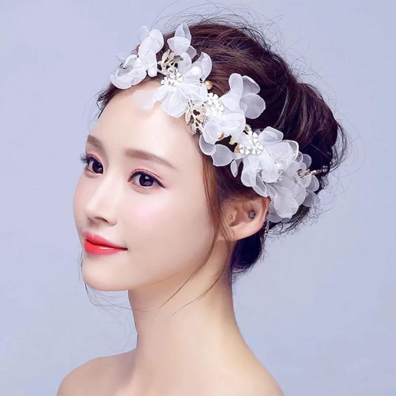 Bridal Pearl Crystal Headdress Hair Ornament Wedding Dress Accessories