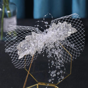 Crystal Hair Clip Veil Fringe Headwear Bride Wedding Accessories