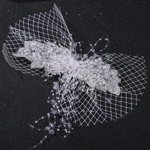 Crystal Hair Clip Veil Fringe Headwear Bride Wedding Accessories
