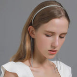Bride Rhinestone Tassel Headband Chain Bling Crystal Hairpiece Wedding Jewelry