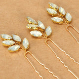 Opal Crystal Bridal Hair Pins Wedding Headpiece Bobby Pin
