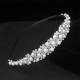 Pearl Tiara Headbands Rhinestone Crystal Crown Wedding Head Jewelry