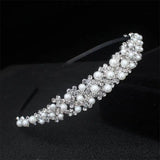 Pearl Tiara Headbands Rhinestone Crystal Crown Wedding Head Jewelry