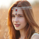 Crystal Water Drop Bridal Head Chain Rhinestone Forehead Jewelry