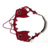 Women Headbands Halloween Red Felt Animal Ears Bat Devil Wings