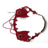 Women Headbands Halloween Red Felt Animal Ears Bat Devil Wings