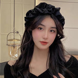Pleated Wide-brimmed Satin Headbands for Women
