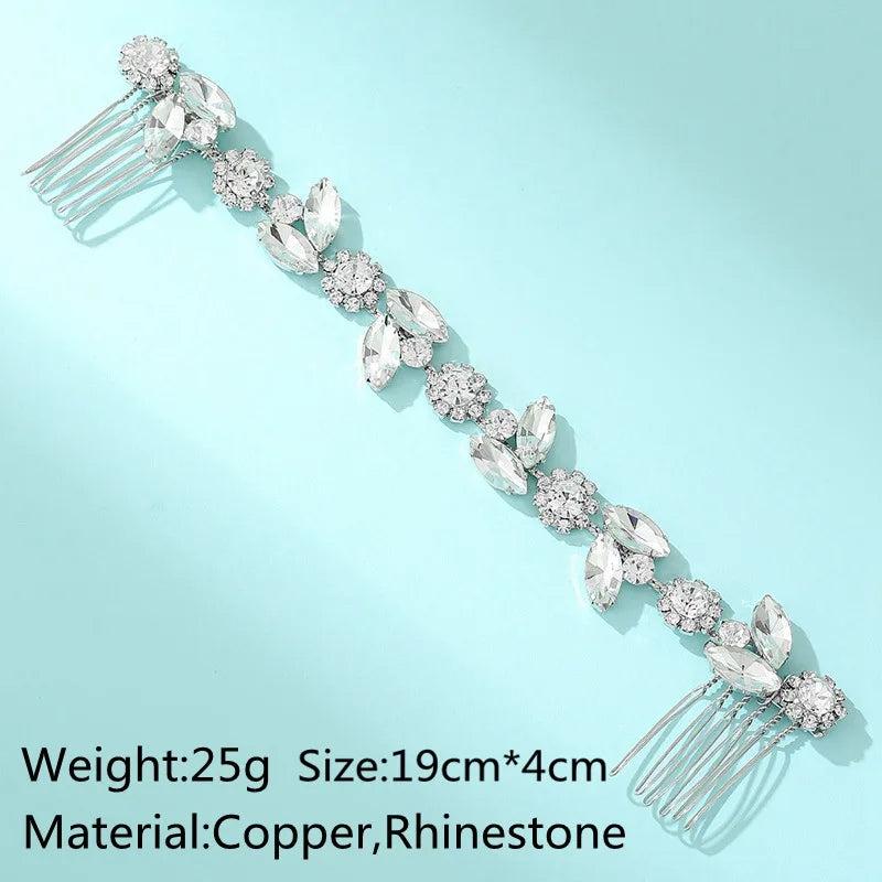 Crystal Bridal Headband Zircon Hair Comb Clip