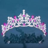 Pink Crystal Tiara For Girls Princess Queen Party Crown Jewelry