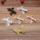20 PCS 36*25mm Copper Butterfly Hair Clip Base Setting Gold/Silver DIY Jewelry