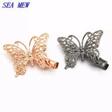 20 PCS 36*25mm Copper Butterfly Hair Clip Base Setting Gold/Silver DIY Jewelry